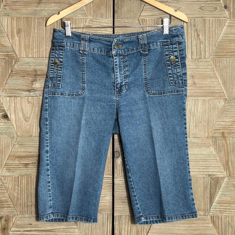 Duplex by Tyte Women's Denim Bermuda Shorts Size 10 Mid-Rise Blue Jean